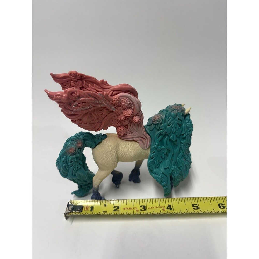 Schleich BAYALA Decorated Flower Pegasus Stallion 70590 Pink Teal Glitter Wings - Picture 3 of 4